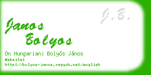 janos bolyos business card